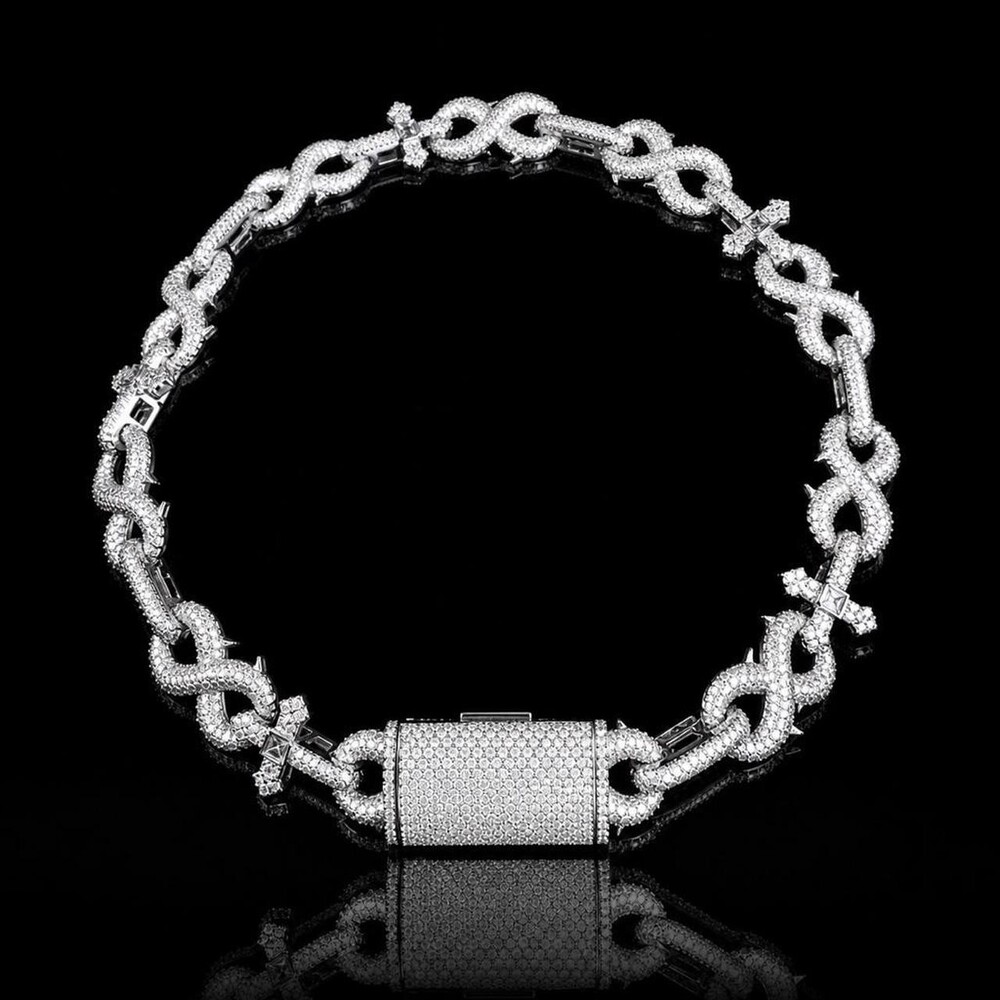 Silver Chain Necklace With Cross 20inch